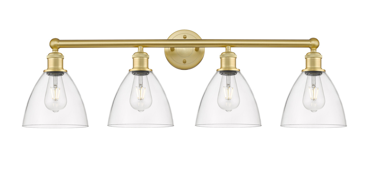 INNOVATIONS 616-4W-SG-GBD-752 Bristol Glass 4 34.5 inch Bath Vanity Light Satin Gold