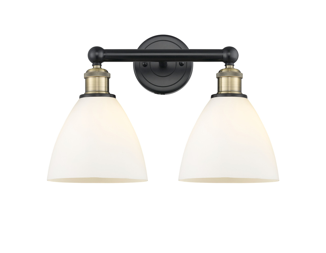 INNOVATIONS 616-2W-BAB-GBD-751 Bristol Glass 2 16.5 inch Bath Vanity Light Black Antique Brass