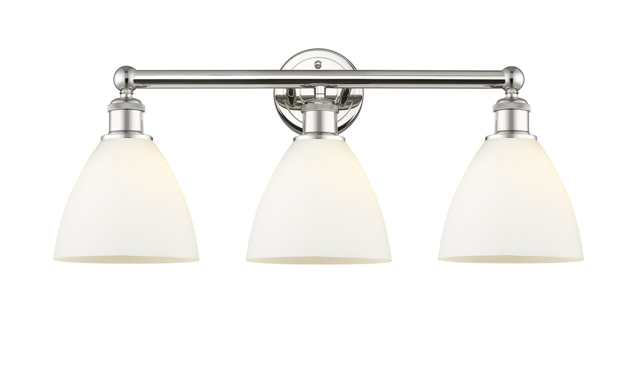 INNOVATIONS 616-3W-PN-GBD-751 Bristol Glass 3 25.5 inch Bath Vanity Light Polished Nickel