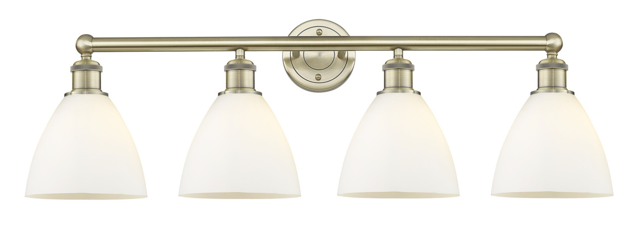 INNOVATIONS 616-4W-AB-GBD-751 Bristol Glass 4 34.5 inch Bath Vanity Light Antique Brass