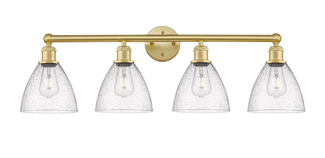 INNOVATIONS 616-4W-SG-GBD-754 Bristol Glass 4 34.5 inch Bath Vanity Light Satin Gold