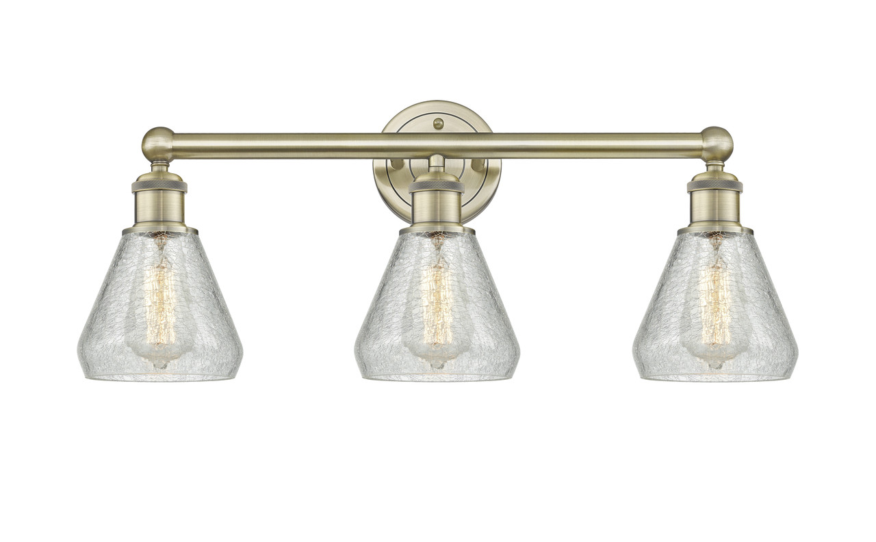 INNOVATIONS 616-3W-AB-G275 Conesus 3 24 inch Bath Vanity Light Antique Brass