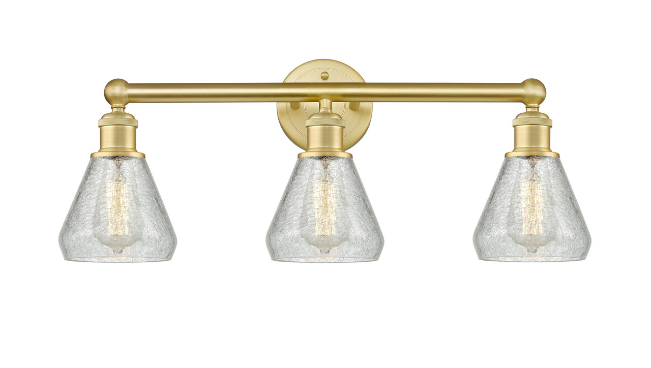 INNOVATIONS 616-3W-SG-G275 Conesus 3 24 inch Bath Vanity Light Satin Gold