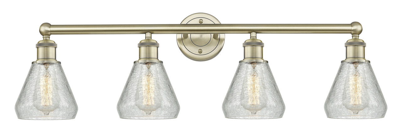 INNOVATIONS 616-4W-AB-G275 Conesus 4 33 inch Bath Vanity Light Antique Brass