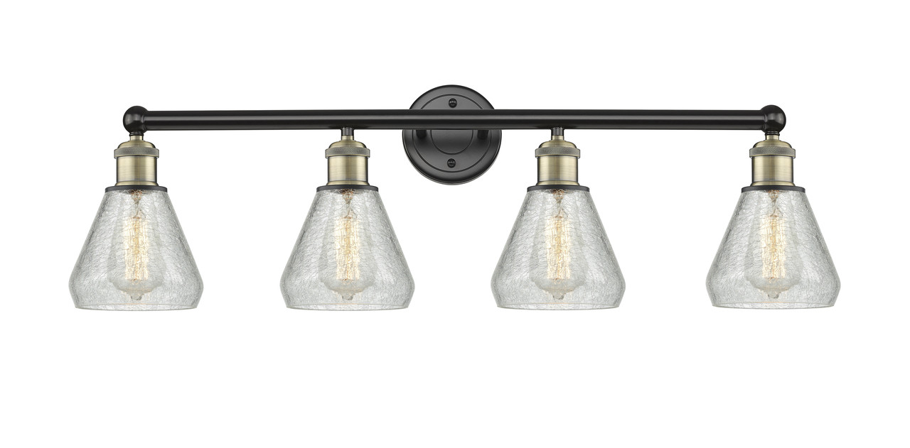 INNOVATIONS 616-4W-BAB-G275 Conesus 4 33 inch Bath Vanity Light Black Antique Brass