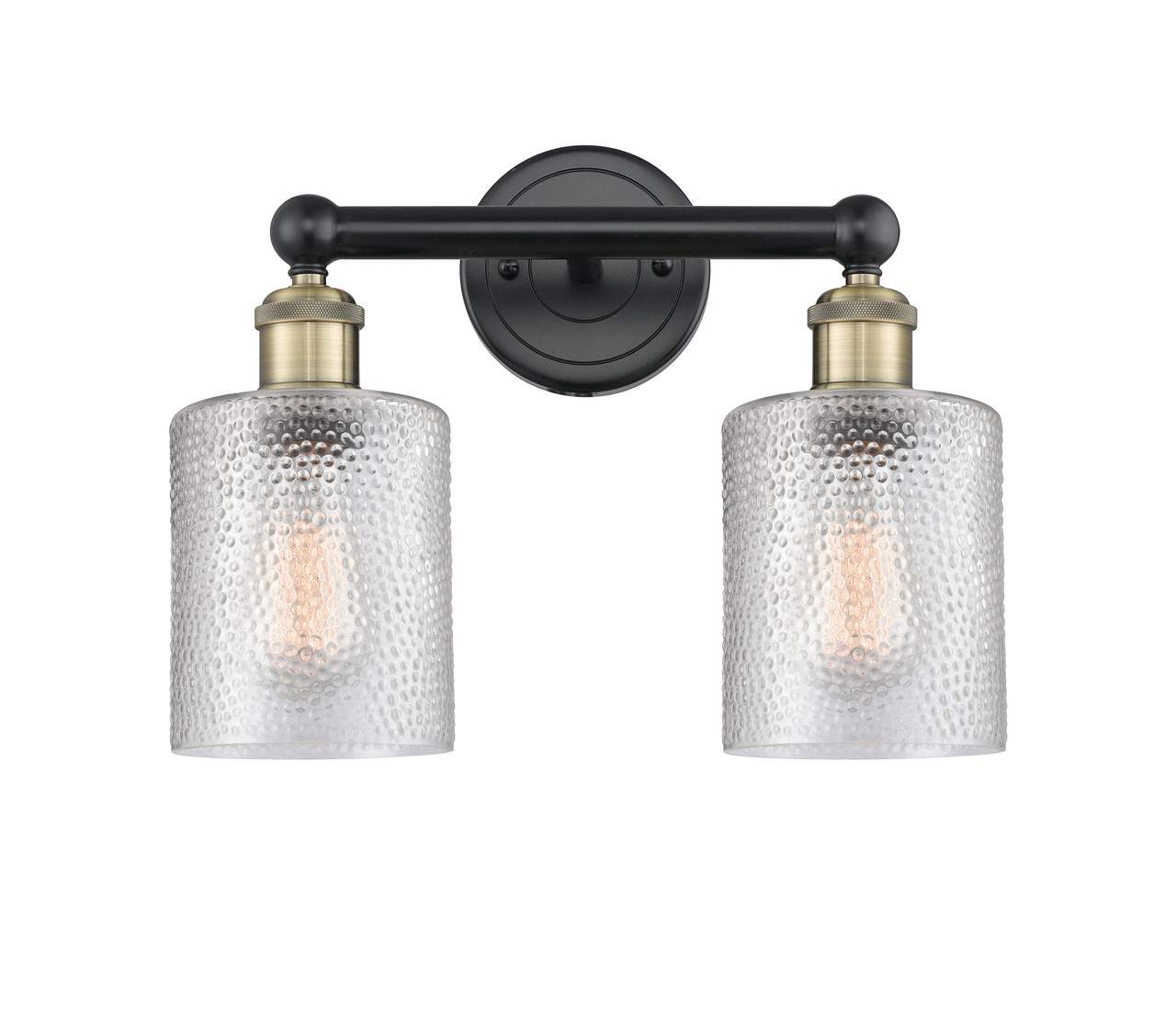 INNOVATIONS 616-2W-BAB-G112 Cobbleskill 2 14 inch Bath Vanity Light Black Antique Brass