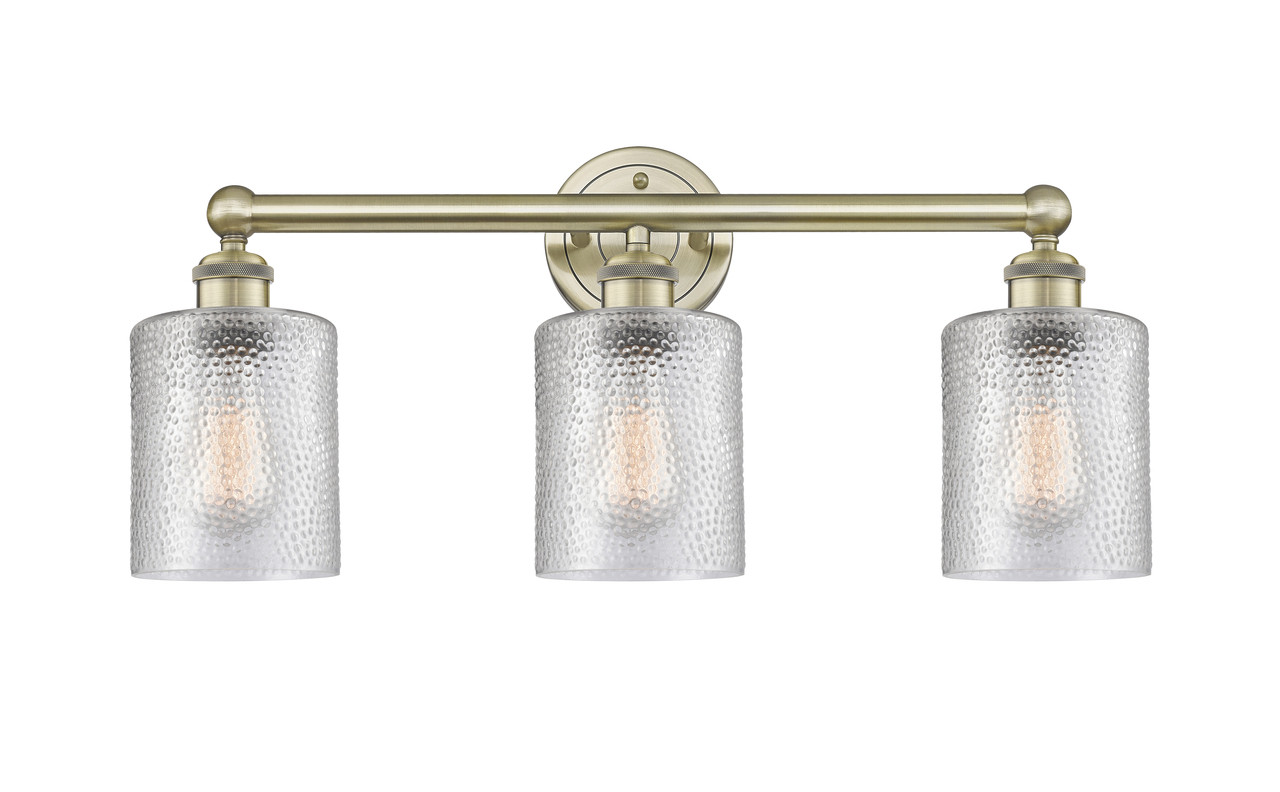 INNOVATIONS 616-3W-AB-G112 Cobbleskill 3 23 inch Bath Vanity Light Antique Brass