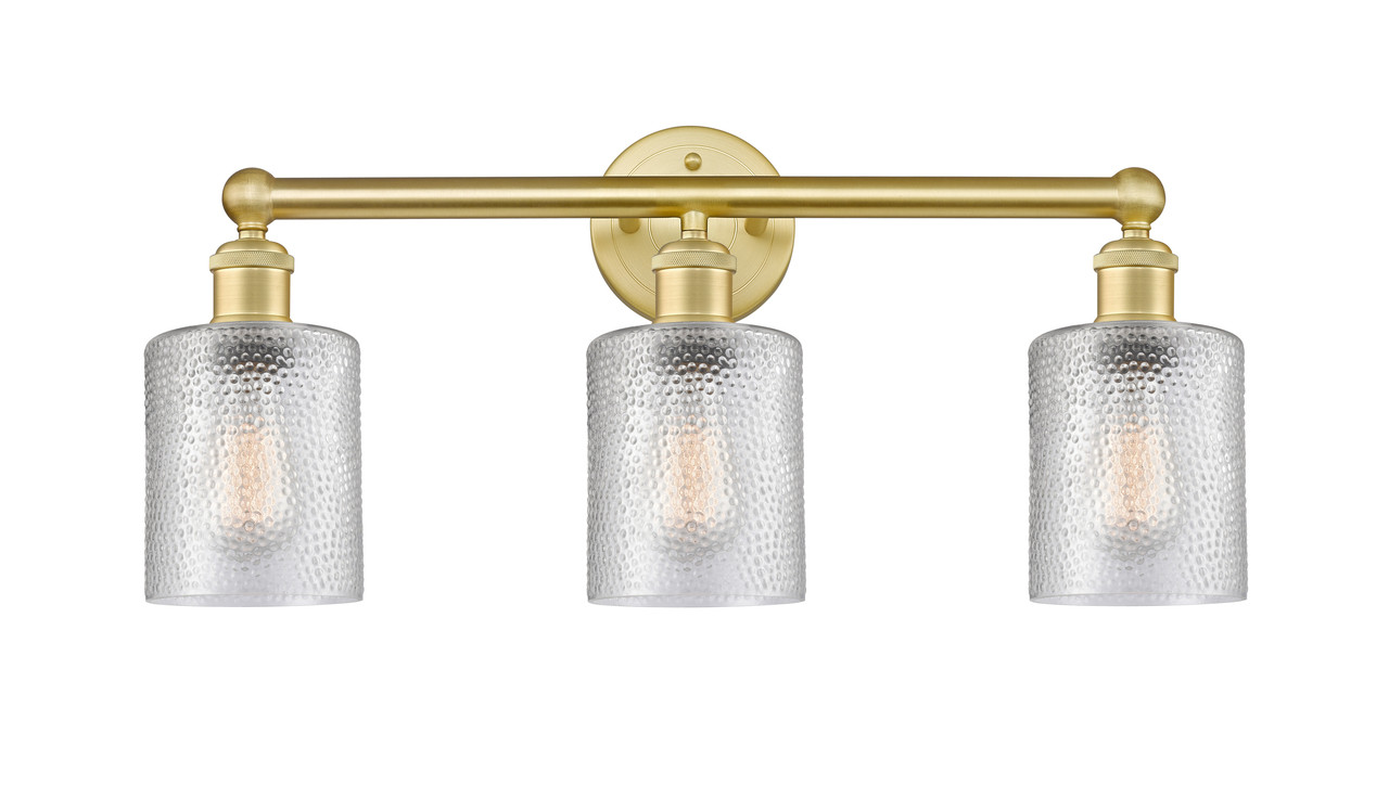 INNOVATIONS 616-3W-SG-G112 Cobbleskill 3 23 inch Bath Vanity Light Satin Gold