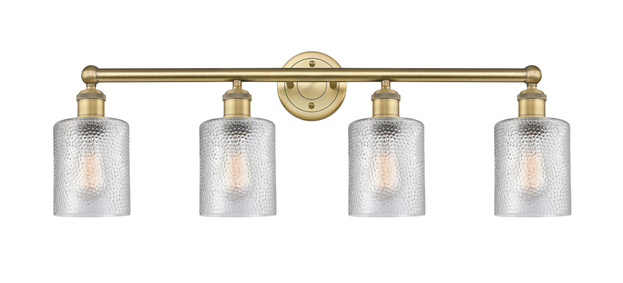 INNOVATIONS 616-4W-BB-G112 Cobbleskill 4 32 inch Bath Vanity Light Brushed Brass