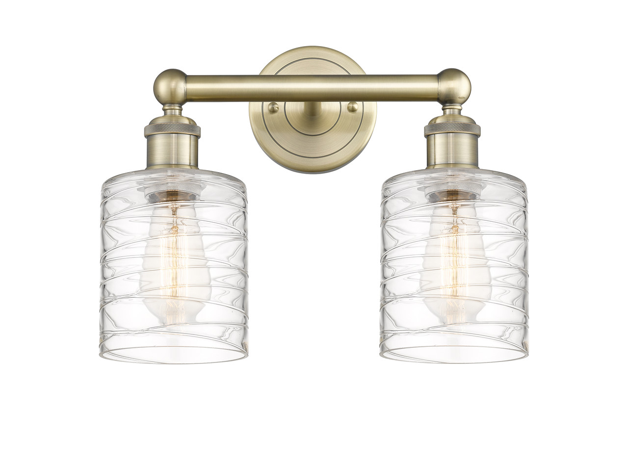INNOVATIONS 616-2W-AB-G1113 Cobbleskill 2 14 inch Bath Vanity Light Antique Brass