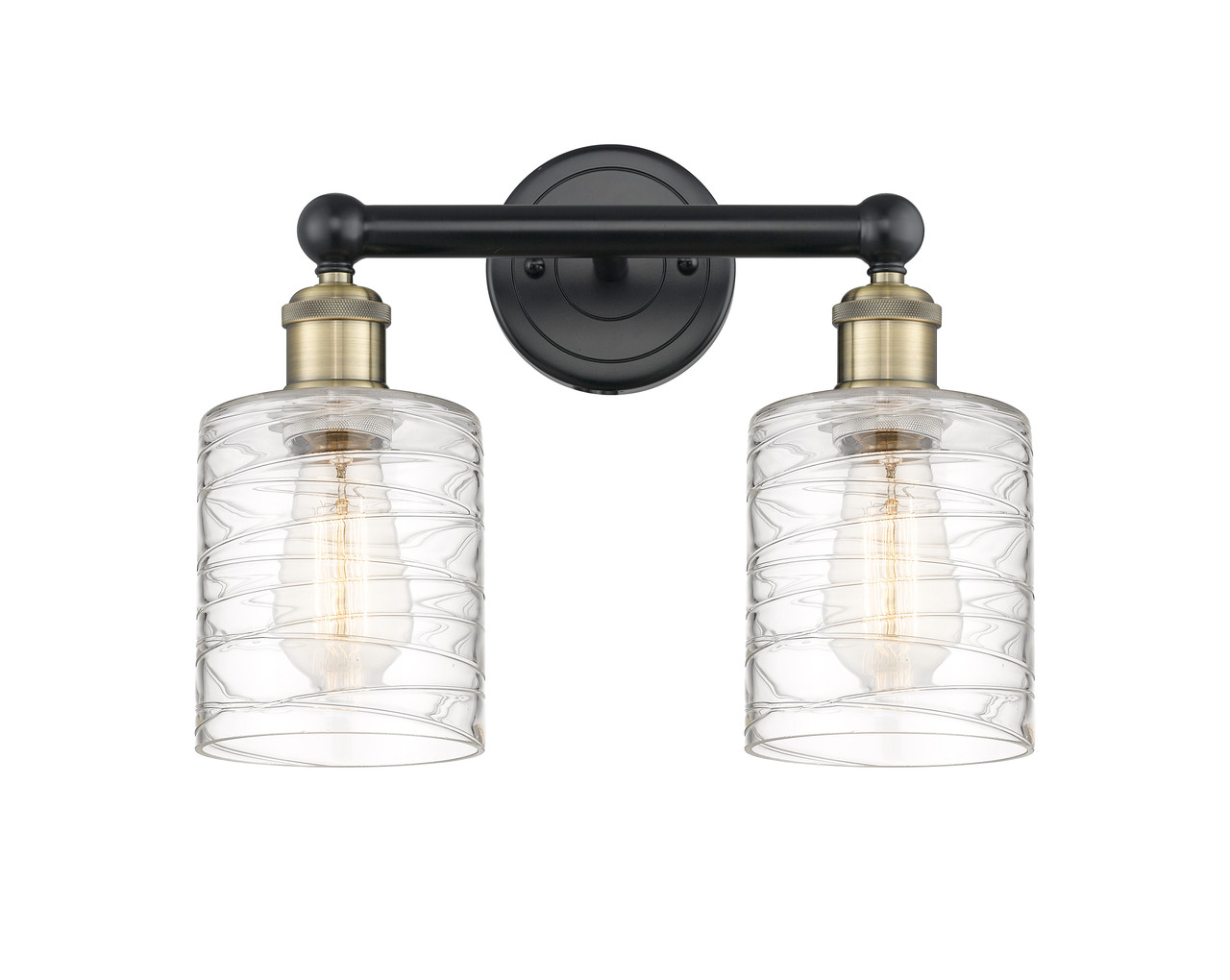 INNOVATIONS 616-2W-BAB-G1113 Cobbleskill 2 14 inch Bath Vanity Light Black Antique Brass