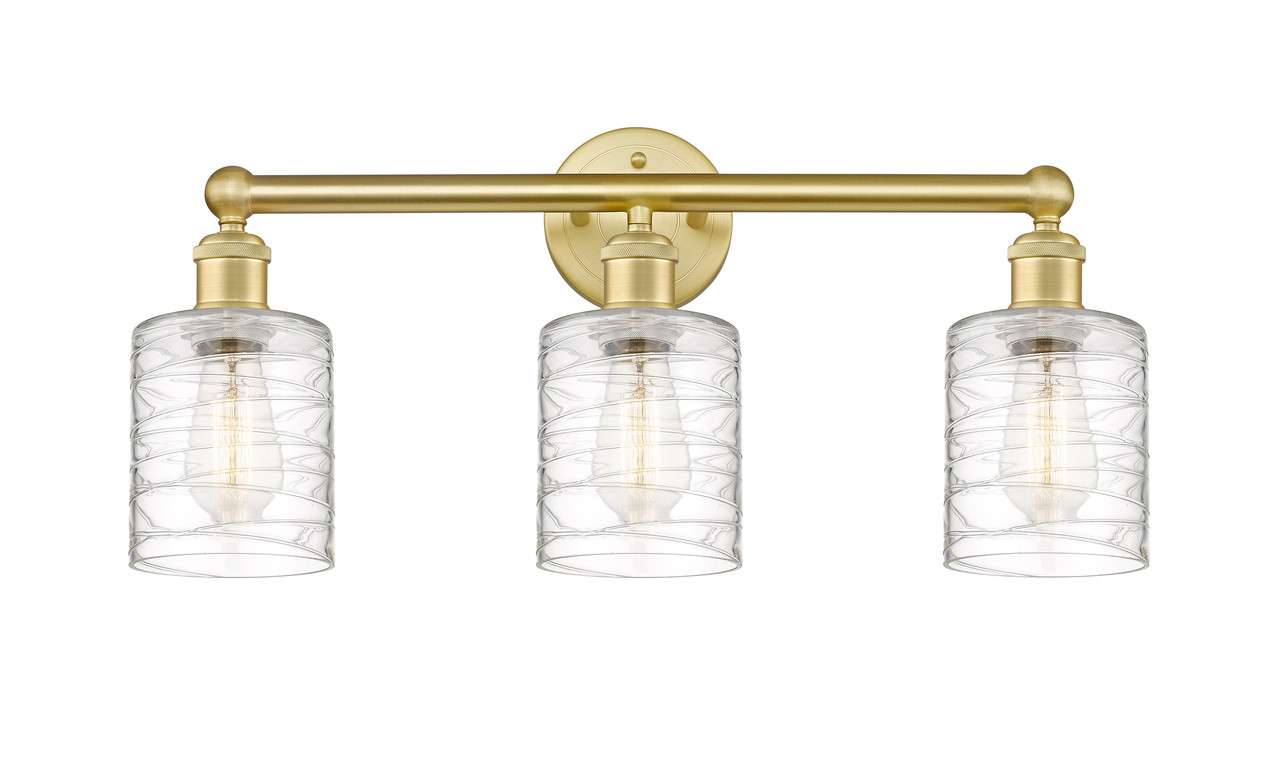 INNOVATIONS 616-3W-SG-G1113 Cobbleskill 3 23 inch Bath Vanity Light Satin Gold