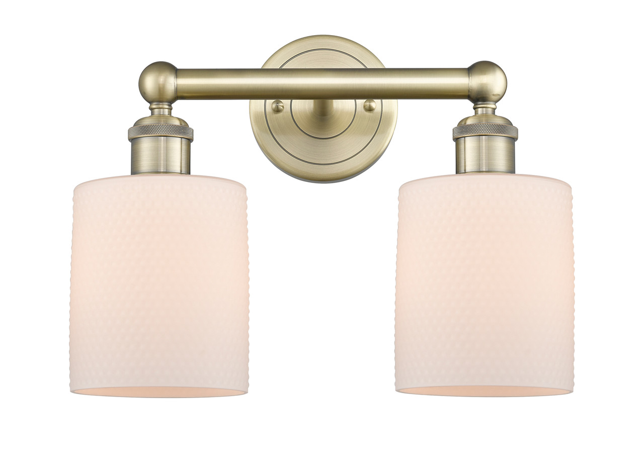 INNOVATIONS 616-2W-AB-G111 Cobbleskill 2 14 inch Bath Vanity Light Antique Brass