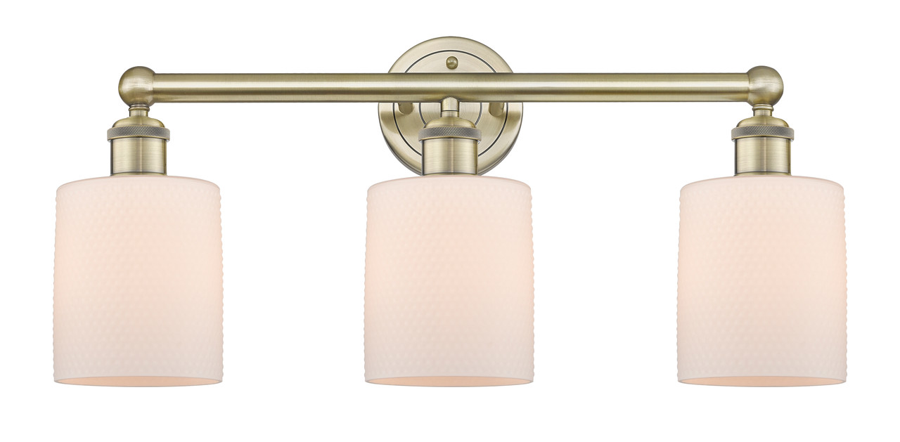 INNOVATIONS 616-3W-AB-G111 Cobbleskill 3 23 inch Bath Vanity Light Antique Brass