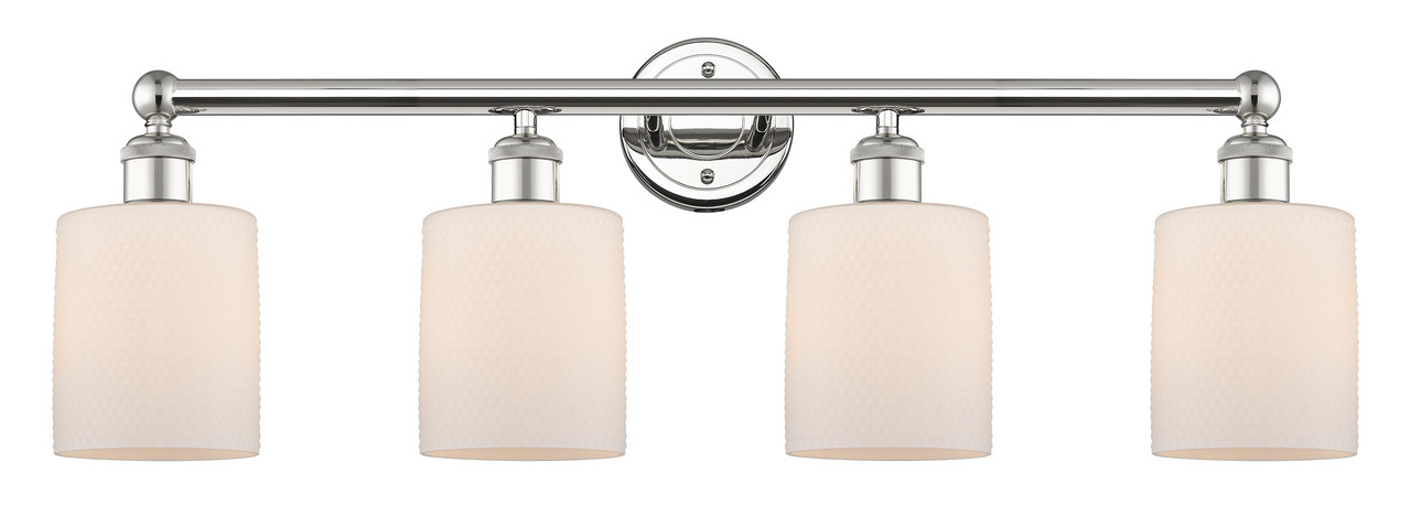 INNOVATIONS 616-4W-PN-G111 Cobbleskill 4 32 inch Bath Vanity Light Polished Nickel