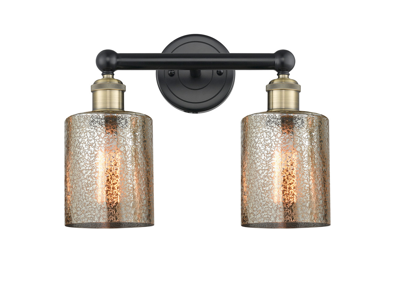 INNOVATIONS 616-2W-BAB-G116 Cobbleskill 2 14 inch Bath Vanity Light Black Antique Brass