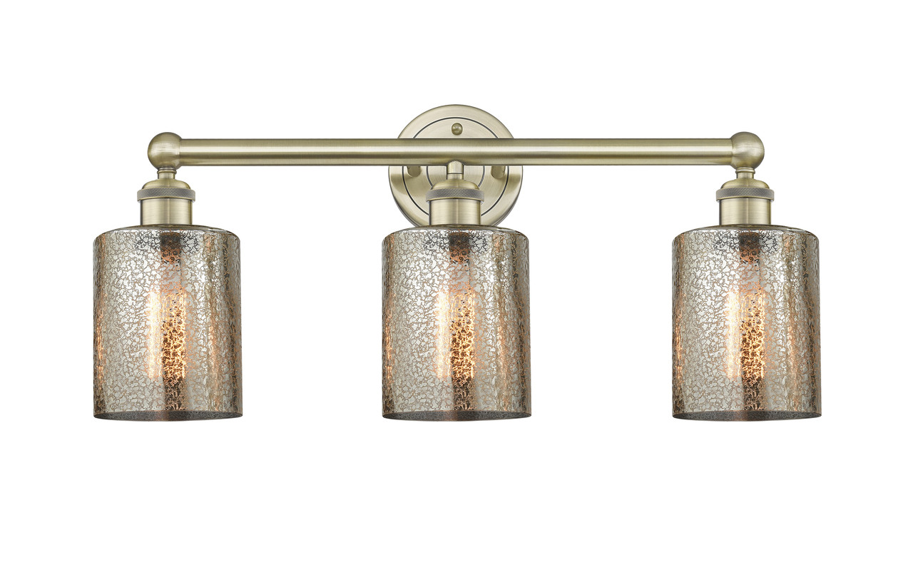 INNOVATIONS 616-3W-AB-G116 Cobbleskill 3 23 inch Bath Vanity Light Antique Brass