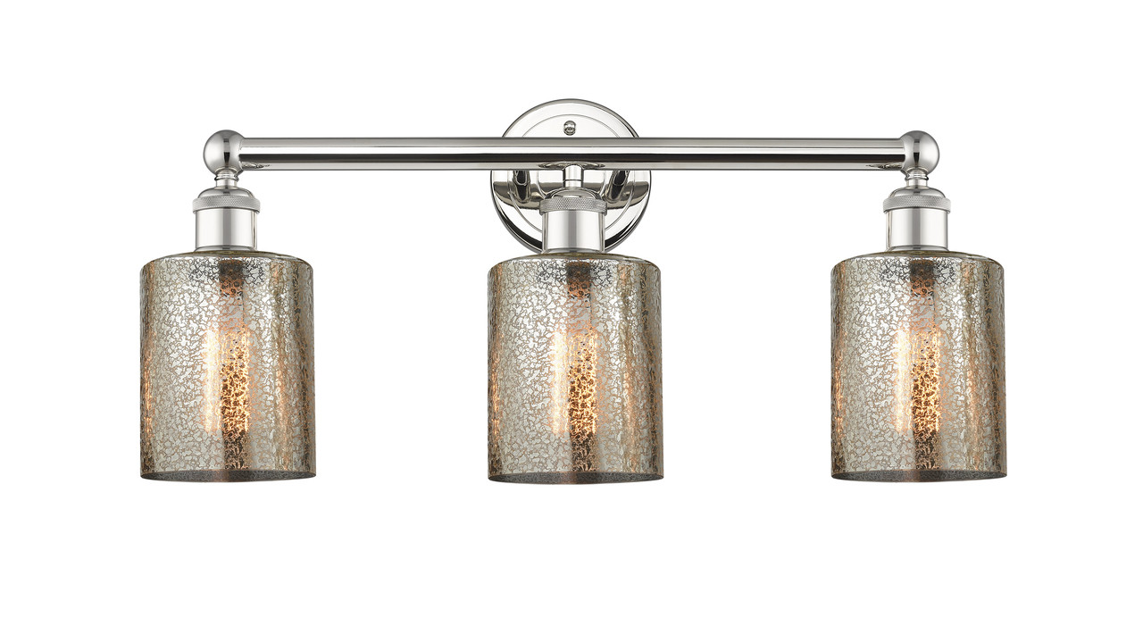 INNOVATIONS 616-3W-PN-G116 Cobbleskill 3 23 inch Bath Vanity Light Polished Nickel