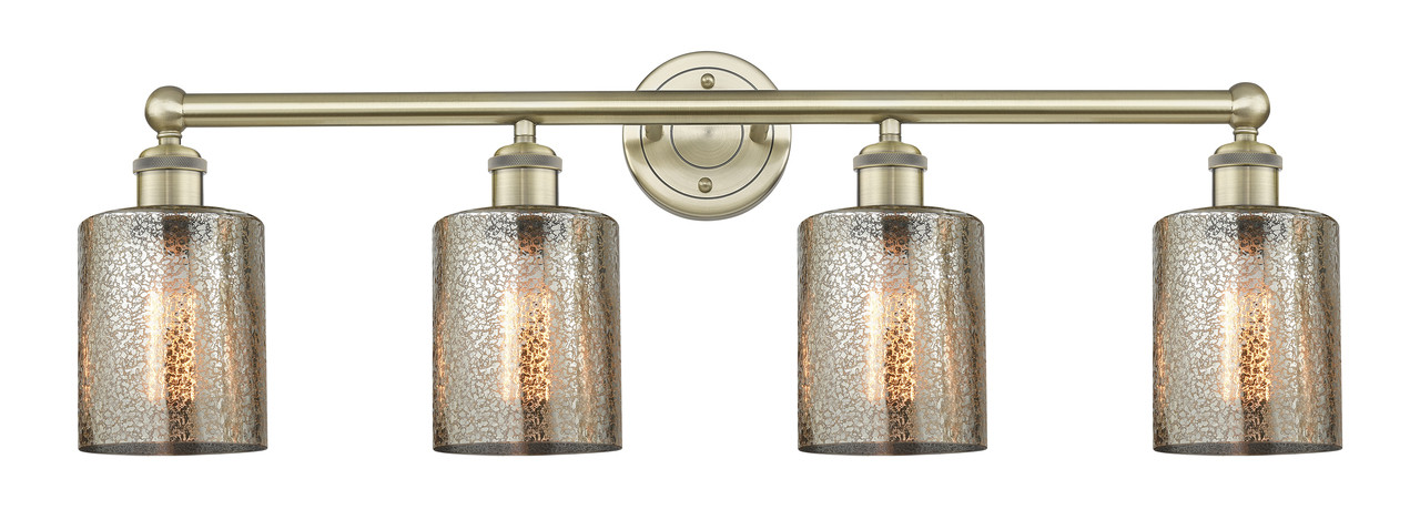 INNOVATIONS 616-4W-AB-G116 Cobbleskill 4 32 inch Bath Vanity Light Antique Brass