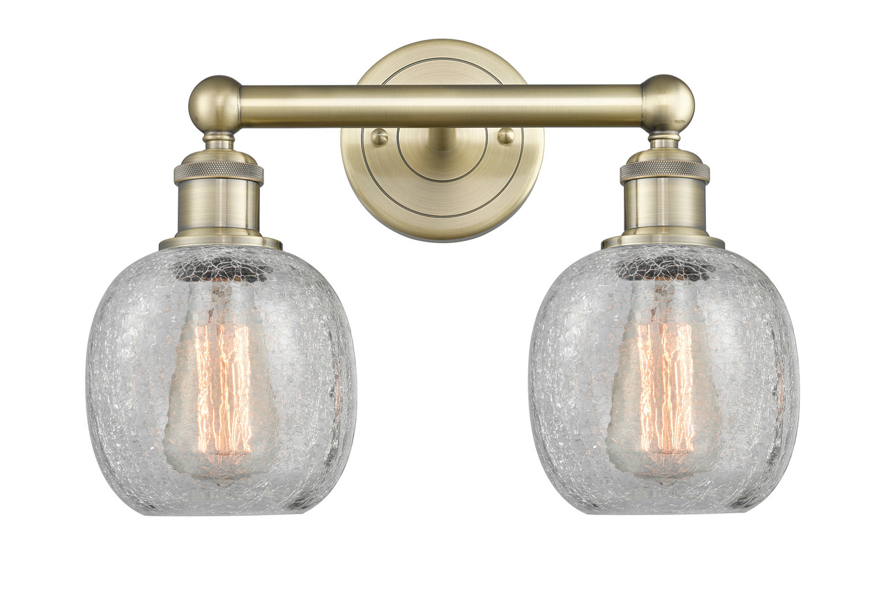 INNOVATIONS 616-2W-AB-G105 Belfast 2 15 inch Bath Vanity Light Antique Brass