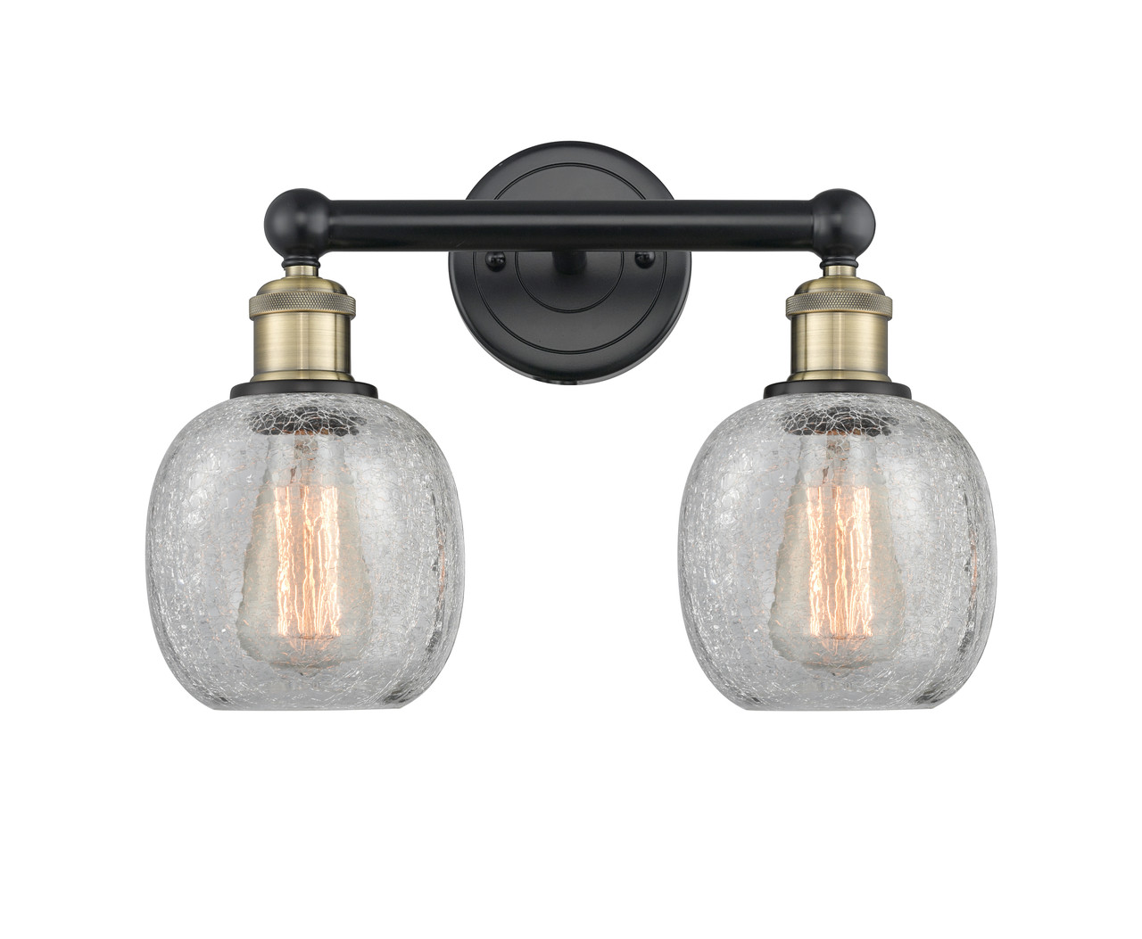 INNOVATIONS 616-2W-BAB-G105 Belfast 2 15 inch Bath Vanity Light Black Antique Brass