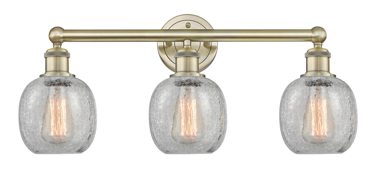 INNOVATIONS 616-3W-AB-G105 Belfast 3 24 inch Bath Vanity Light Antique Brass