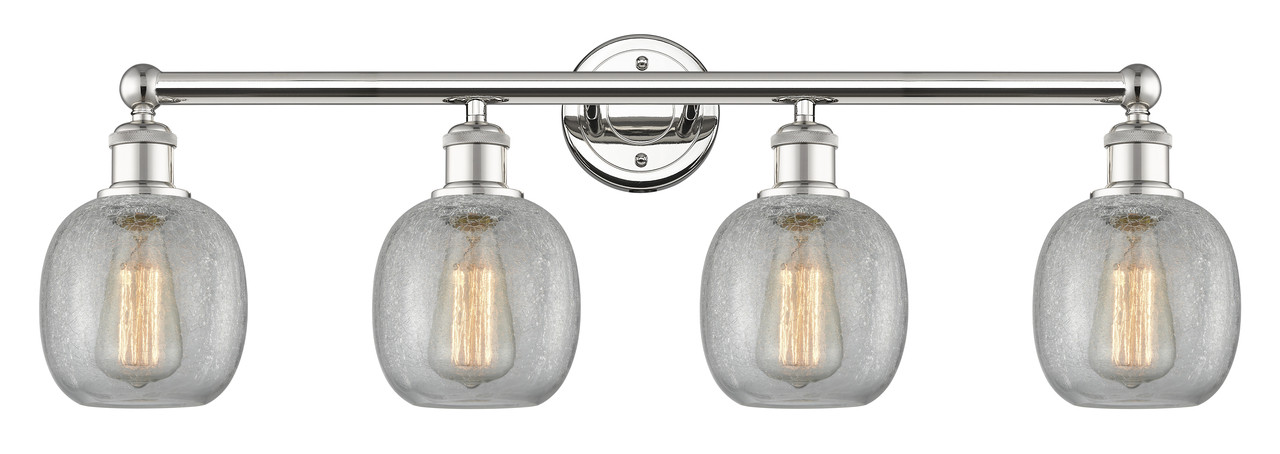 INNOVATIONS 616-4W-PN-G105 Belfast 4 33 inch Bath Vanity Light Polished Nickel