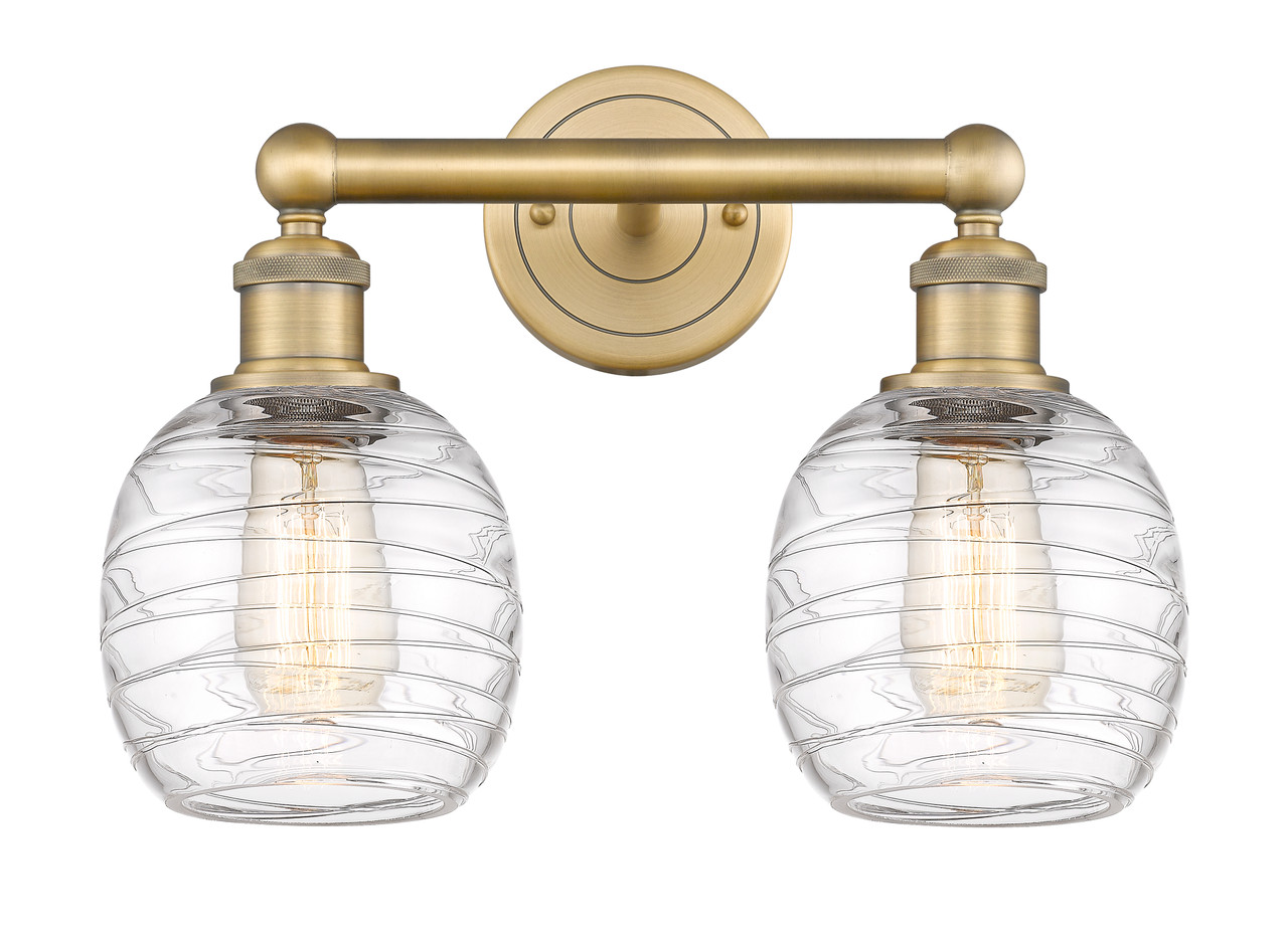 INNOVATIONS 616-2W-BB-G1013 Belfast 2 15 inch Bath Vanity Light Brushed Brass