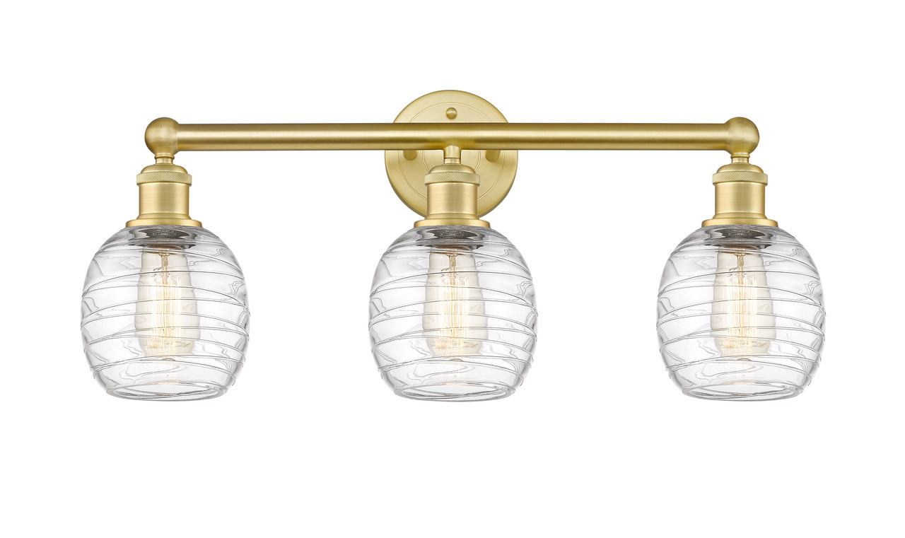 INNOVATIONS 616-3W-SG-G1013 Belfast 3 24 inch Bath Vanity Light Satin Gold