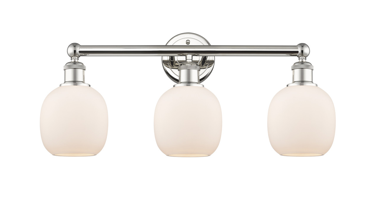 INNOVATIONS 616-3W-PN-G101 Belfast 3 24 inch Bath Vanity Light Polished Nickel