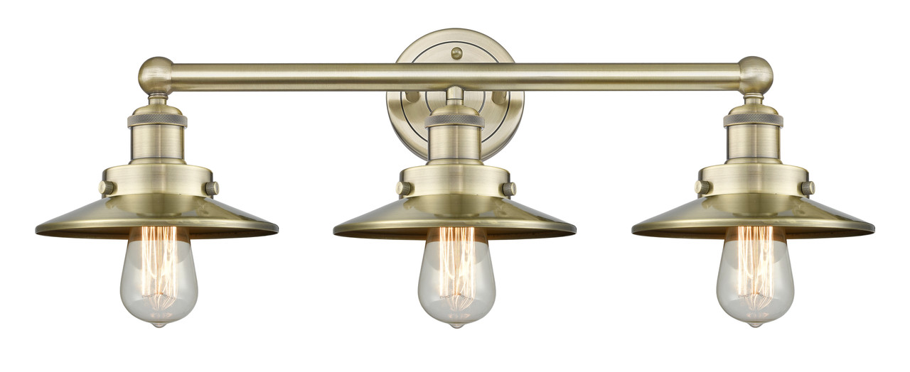 INNOVATIONS 616-3W-AB-M4-AB Edison 3 26 inch Bath Vanity Light Antique Brass