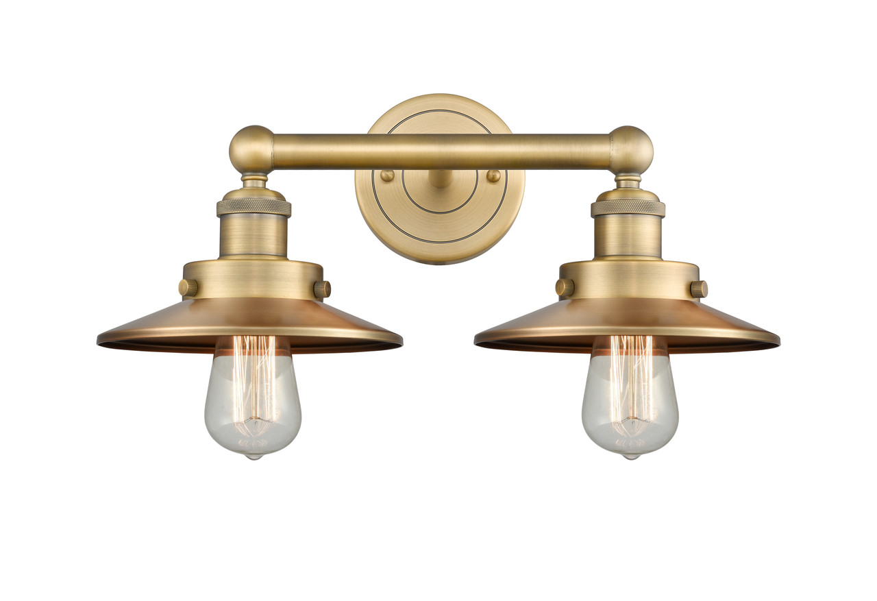 INNOVATIONS 616-2W-BB-M4-BB Edison 2 17 inch Bath Vanity Light Brushed Brass