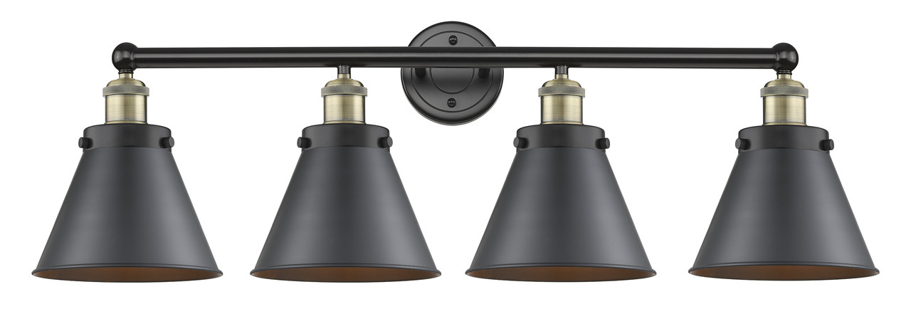 INNOVATIONS 616-4W-BAB-M13-BK Edison 4 35 inch Bath Vanity Light Black Antique Brass