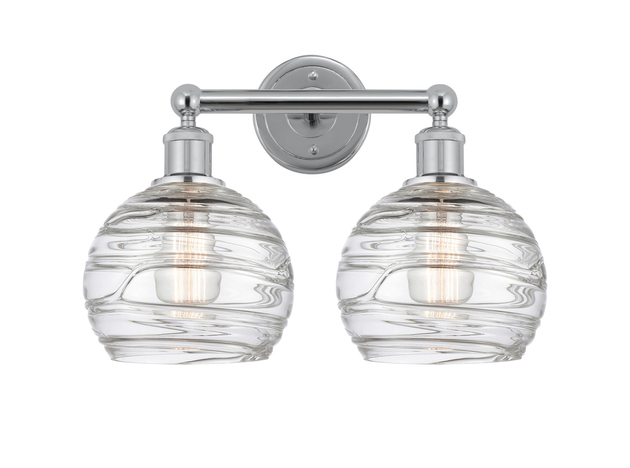 INNOVATIONS 616-2W-PC-G1213-8 Athens Deco Swirl 2 17 inch Bath Vanity Light Polished Chrome