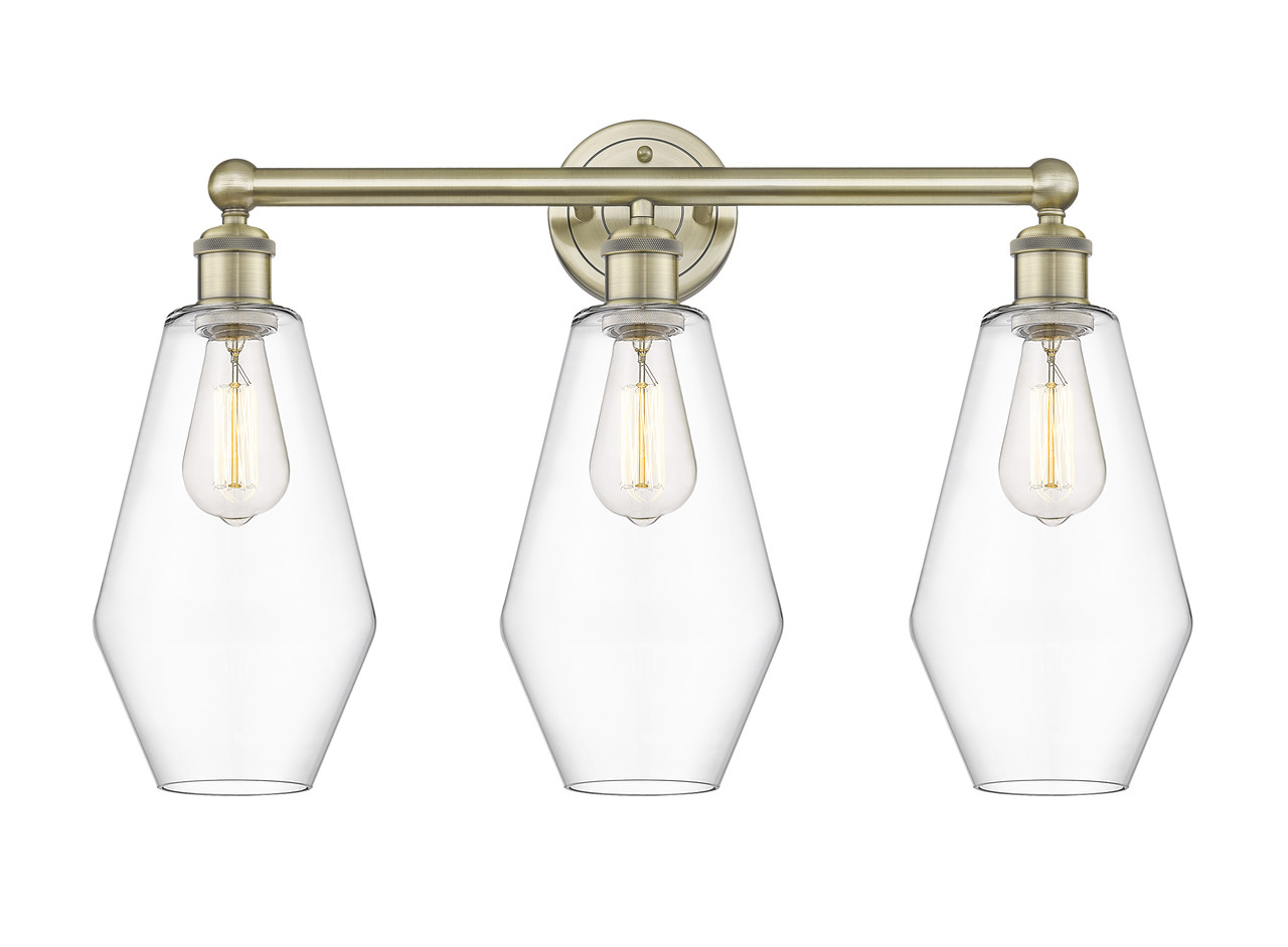 INNOVATIONS 616-3W-AB-G652-7 Cindyrella 3 25 inch Bath Vanity Light Antique Brass