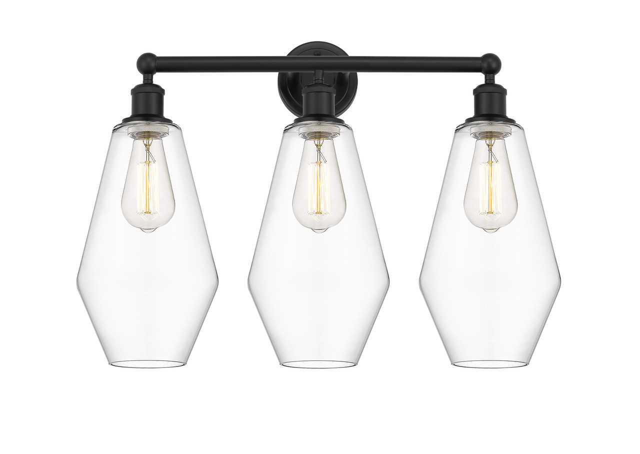 INNOVATIONS 616-3W-BK-G652-7 Cindyrella 3 25 inch Bath Vanity Light Matte Black