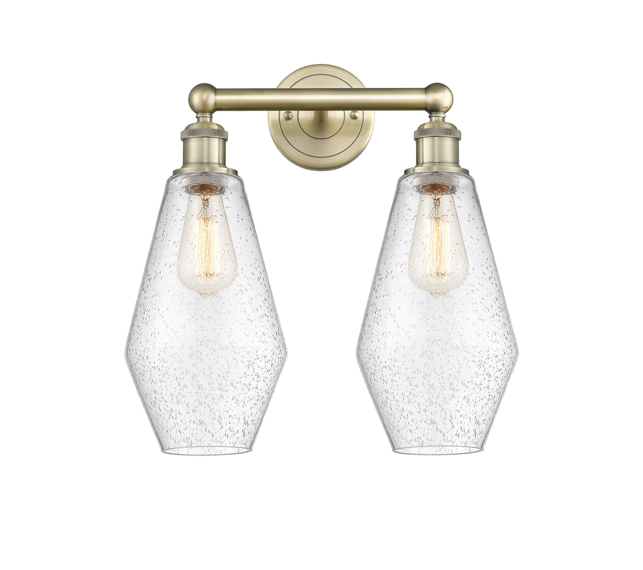 INNOVATIONS 616-2W-AB-G654-7 Cindyrella 2 16 inch Bath Vanity Light Antique Brass