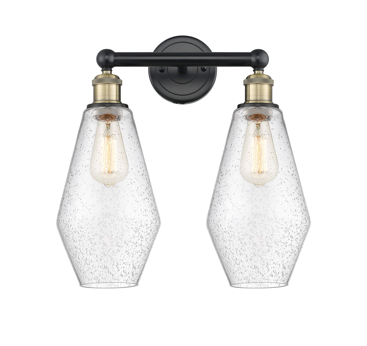 INNOVATIONS 616-2W-BAB-G654-7 Cindyrella 2 16 inch Bath Vanity Light Black Antique Brass