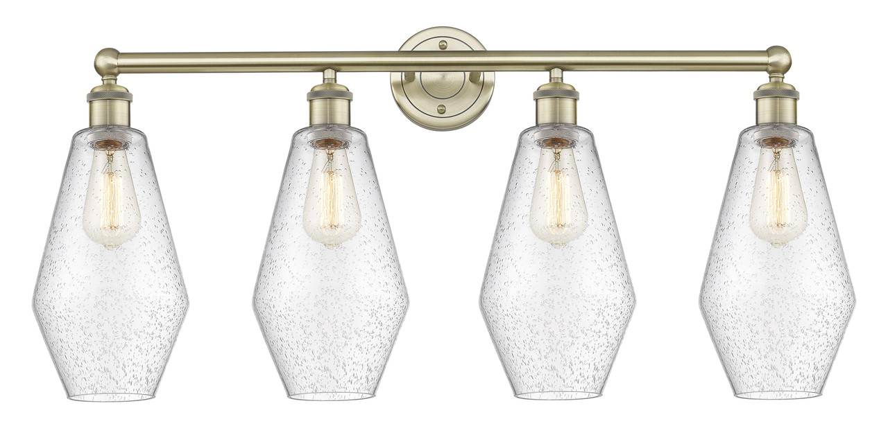 INNOVATIONS 616-4W-AB-G654-7 Cindyrella 4 34 inch Bath Vanity Light Antique Brass