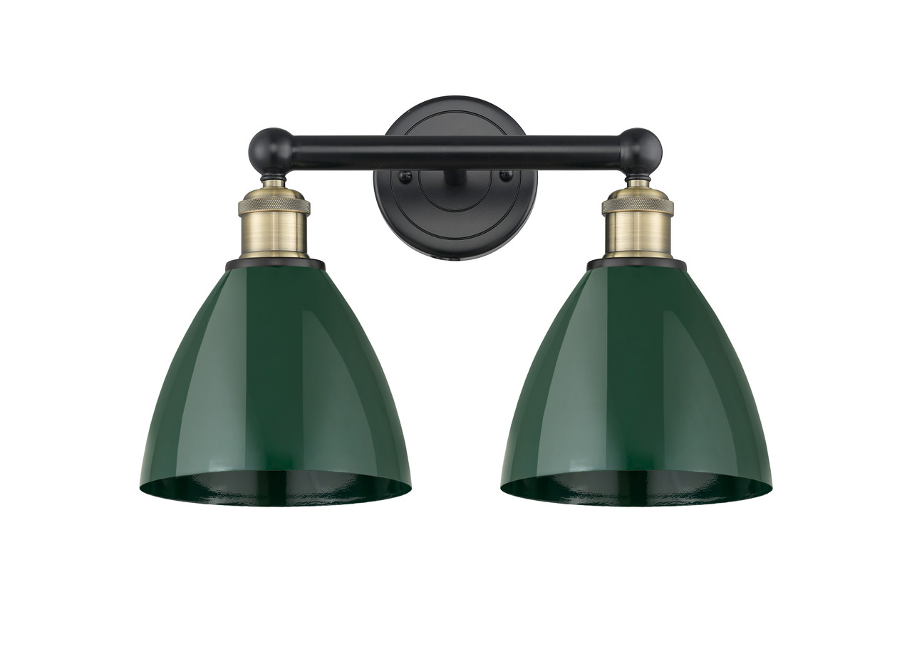 INNOVATIONS 616-2W-BAB-MBD-75-GR Edison 2 16.5 inch Bath Vanity Light Black Antique Brass