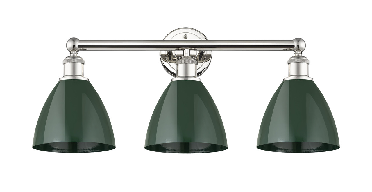 INNOVATIONS 616-3W-PN-MBD-75-GR Edison 3 25.5 inch Bath Vanity Light Polished Nickel