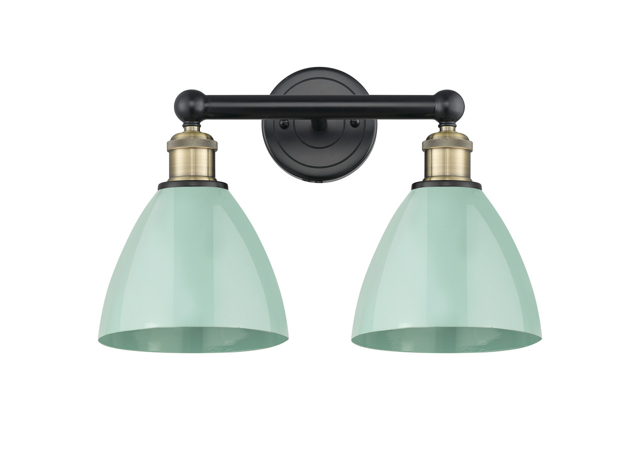 INNOVATIONS 616-2W-BAB-MBD-75-SF Edison 2 16.5 inch Bath Vanity Light Black Antique Brass