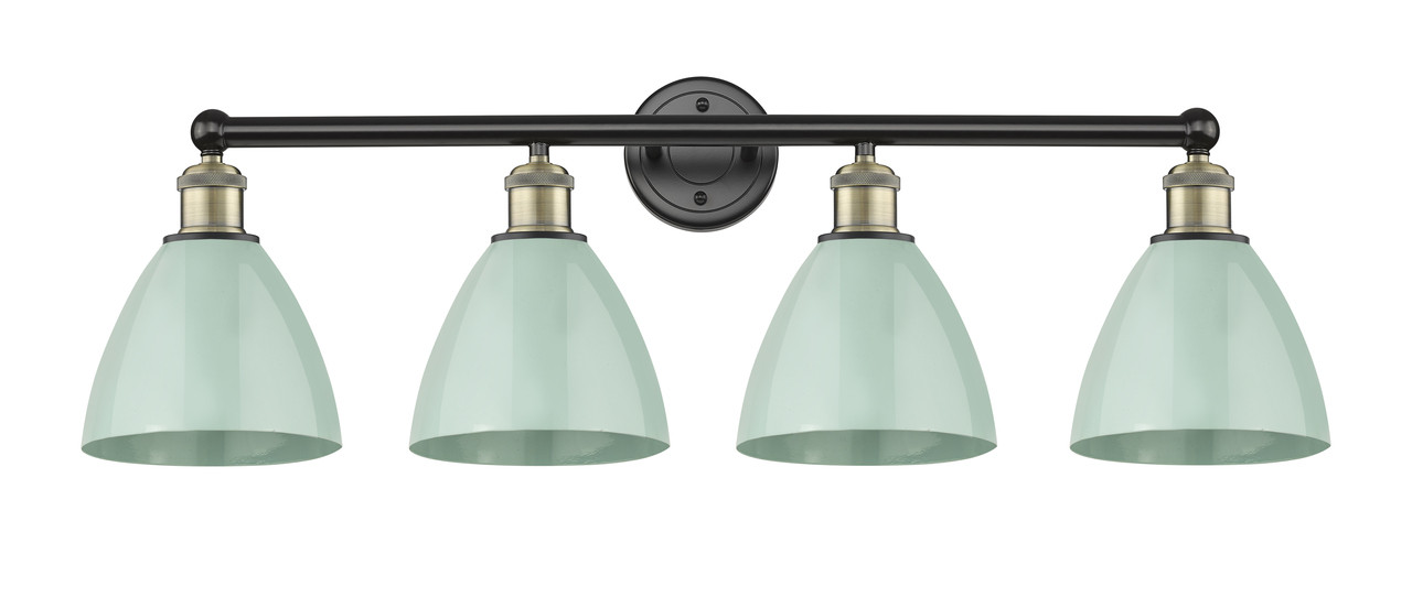 INNOVATIONS 616-4W-BAB-MBD-75-SF Edison 4 34.5 inch Bath Vanity Light Black Antique Brass