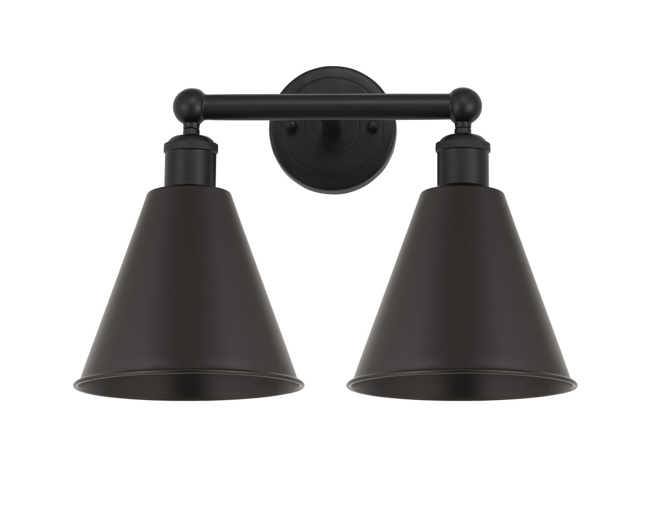 INNOVATIONS 616-2W-BK-MBC-8-BK Ballston Cone 2 17 inch Bath Vanity Light Matte Black