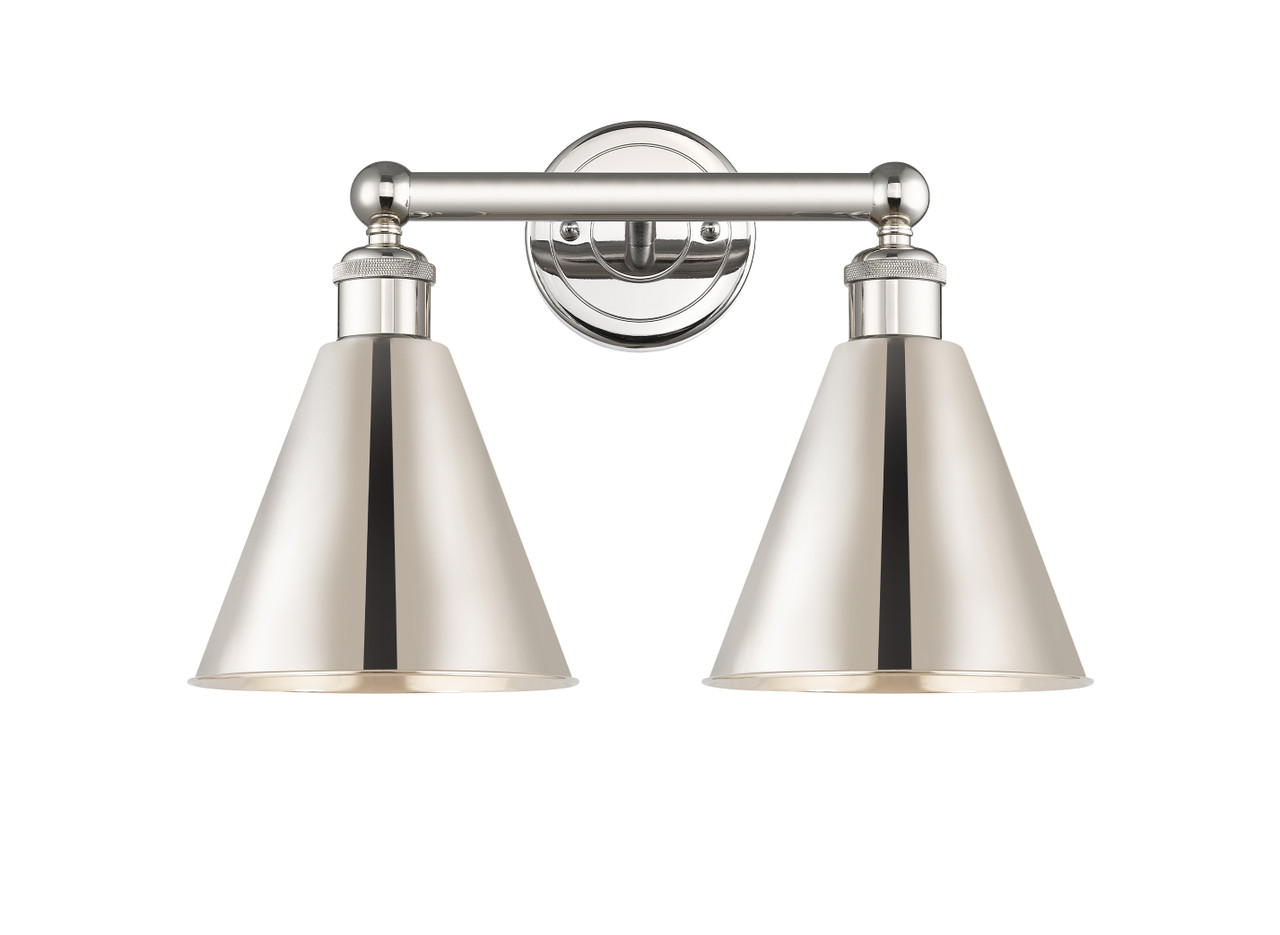 INNOVATIONS 616-2W-PN-MBC-8-PN Ballston Cone 2 17 inch Bath Vanity Light Polished Nickel