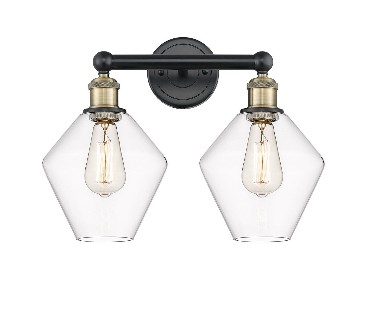 INNOVATIONS 616-2W-BAB-G652-8 Cindyrella 2 17 inch Bath Vanity Light Black Antique Brass