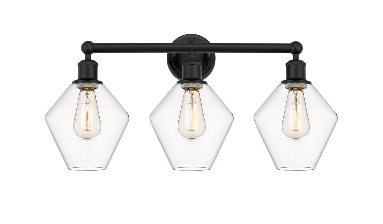 INNOVATIONS 616-3W-BK-G652-8 Cindyrella 3 26 inch Bath Vanity Light Matte Black