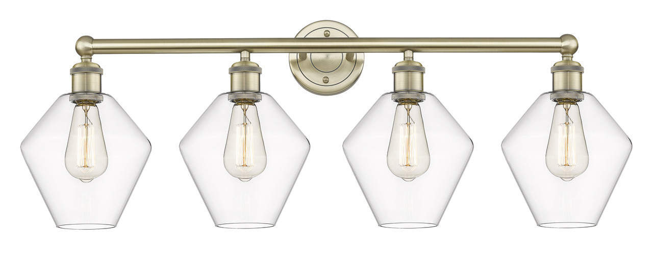 INNOVATIONS 616-4W-AB-G652-8 Cindyrella 4 35 inch Bath Vanity Light Antique Brass