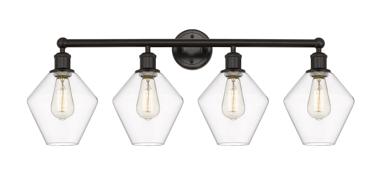 INNOVATIONS 616-4W-OB-G652-8 Cindyrella 4 35 inch Bath Vanity Light Oil Rubbed Bronze