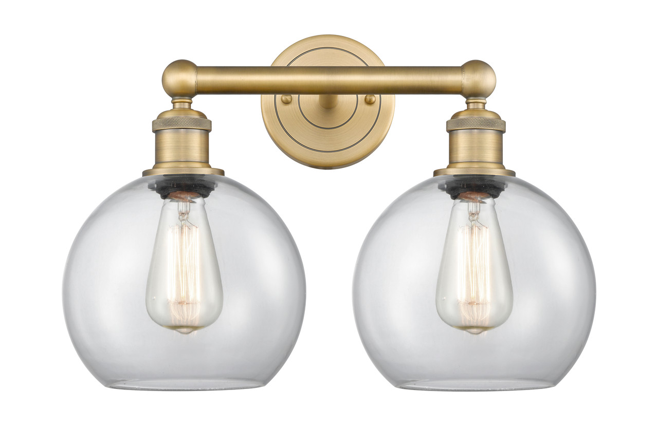 INNOVATIONS 616-2W-BB-G122-8 Athens 2 17 inch Bath Vanity Light Brushed Brass